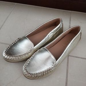 Aldo gold slip ons